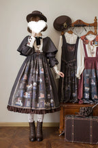 German Bookshelf - Classic Lolita OP Dress & Detachble Cape - image 14