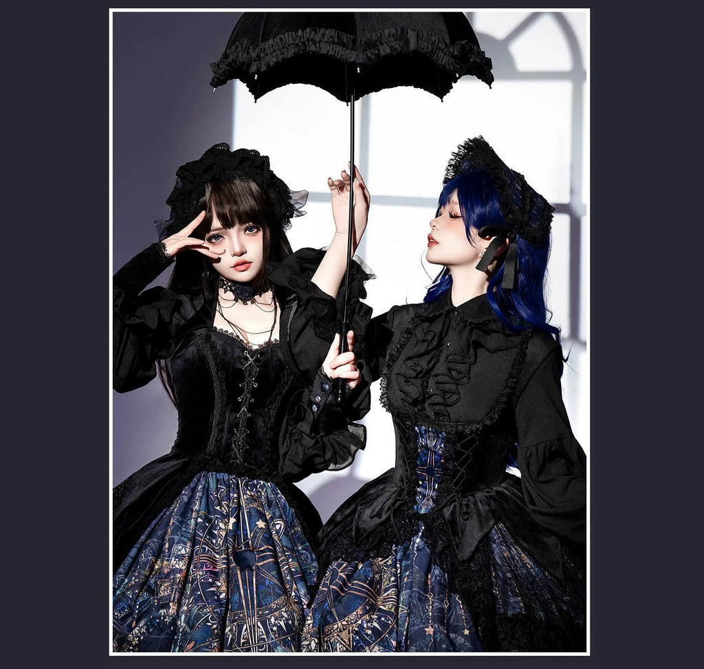 Night Traveler - Classic Gothic Lolita Dress with Stained Glass Window Print - image 39