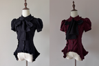 Lilith - Gothic Lolita Short-Sleeve Shirt with Detachable Tie - image 7