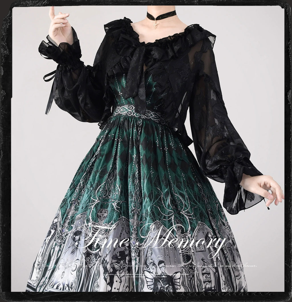 Xianbei - Sweet Lolita Chiffon Lantern Sleeve Cardigan with Bow - image 13
