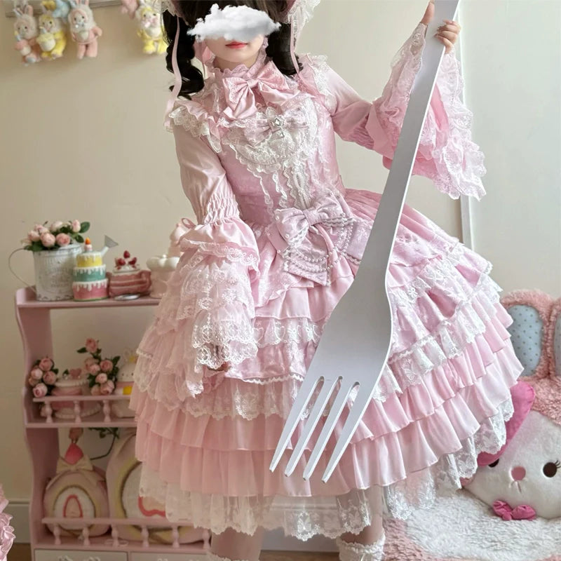 Love Feathered Bond - Wedding Sweet Lolita JSK Gorgeous Bridal Blouse - image 5