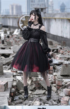 Gothic Lolita High Waist Black Dress - image 25