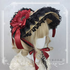 Country Lace Flower Lolita Bonnet, Multicolor - image 7