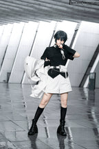 White Cat - Futuristic Style Cool Lolita Pants Suit With Cat Ear Coat - image 32