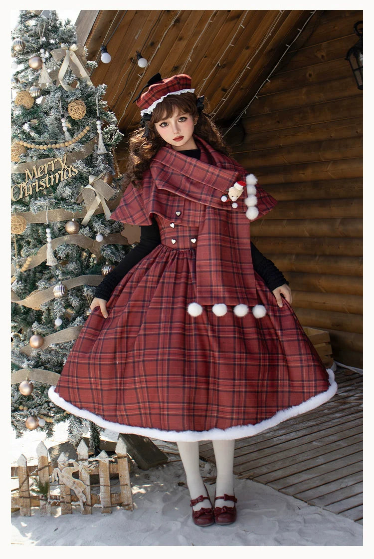 Wish Date - Twins Lolita Fishbone Bust-supporting JSK Winter Scarf-Cape and Accessories - image 9
