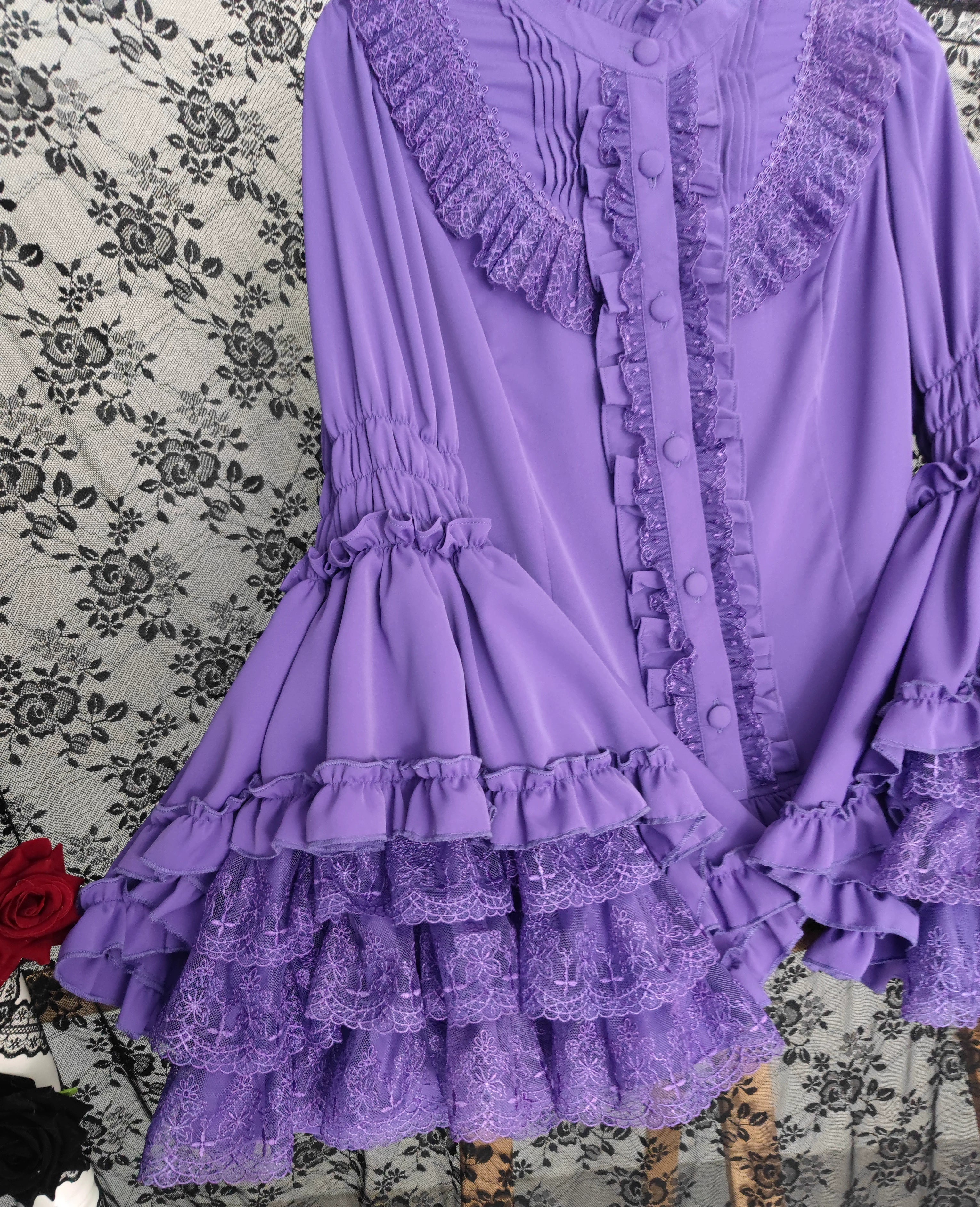 Gothic Lolita Blouse, Lace Hime-sleeve - image 16