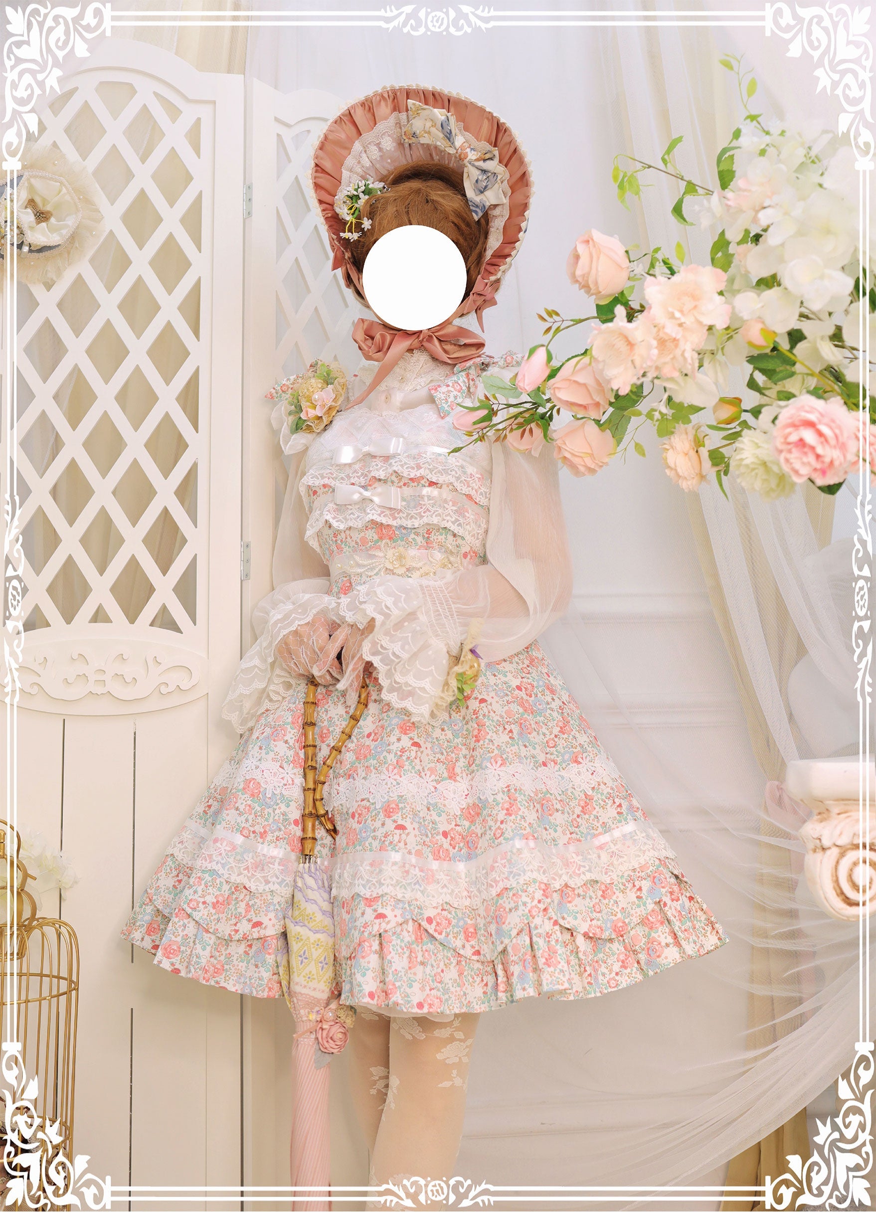 Solid Color Lolita Casual Dress Floral Dress JSK - image 13