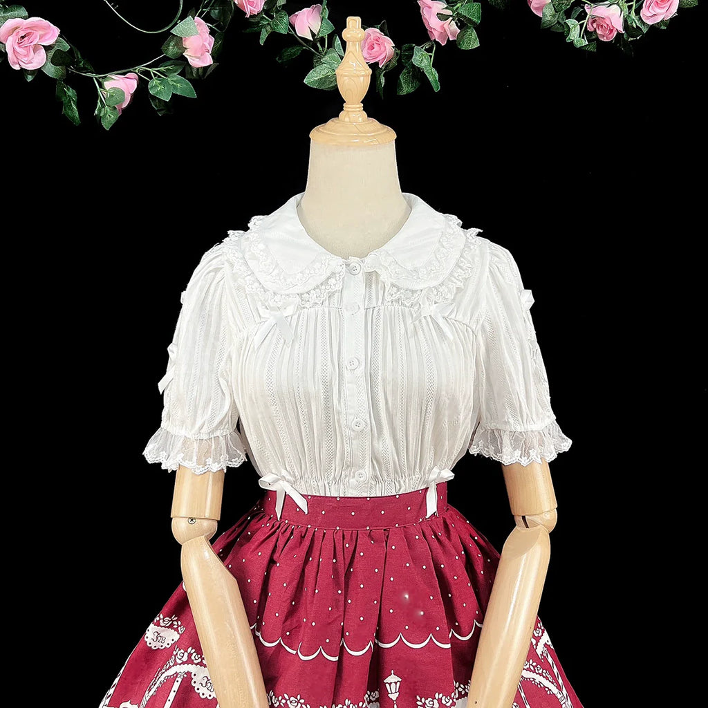 Sweet Lolita Doll Collar High-Waisted Blouse - image 11