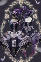 Purple Butterfly on Moonlight Night Gothic Lolita Corset Dress Set - image 1