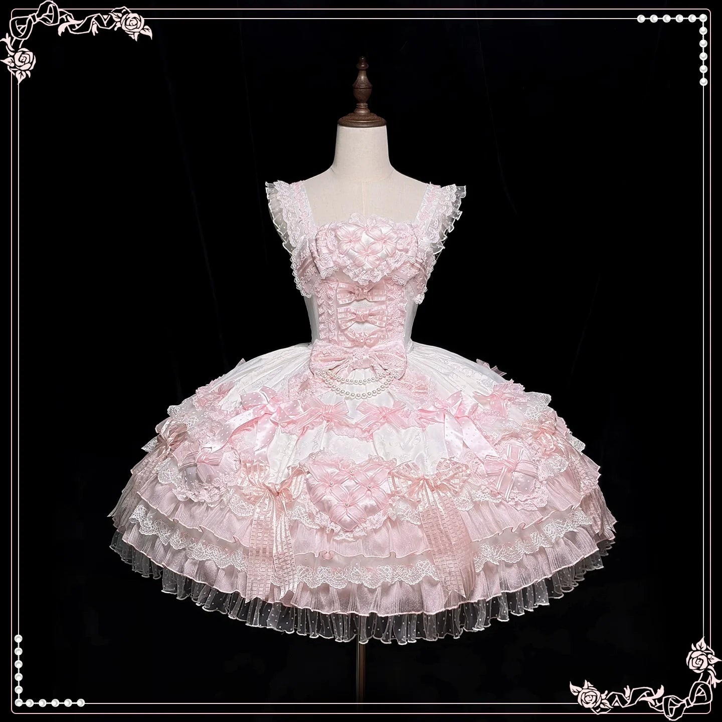 Heart of Love - Sweet Lolita Wedding JSK, Bow Details - image 55