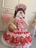 Strawberry Tale Sweet Lolita Strawberry Print JSK - image 4