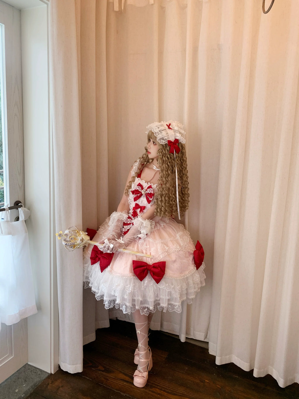 Floral Dream Isle - Sweet Lolita Doll-like JSK Dress, Bows & Lace - image 31