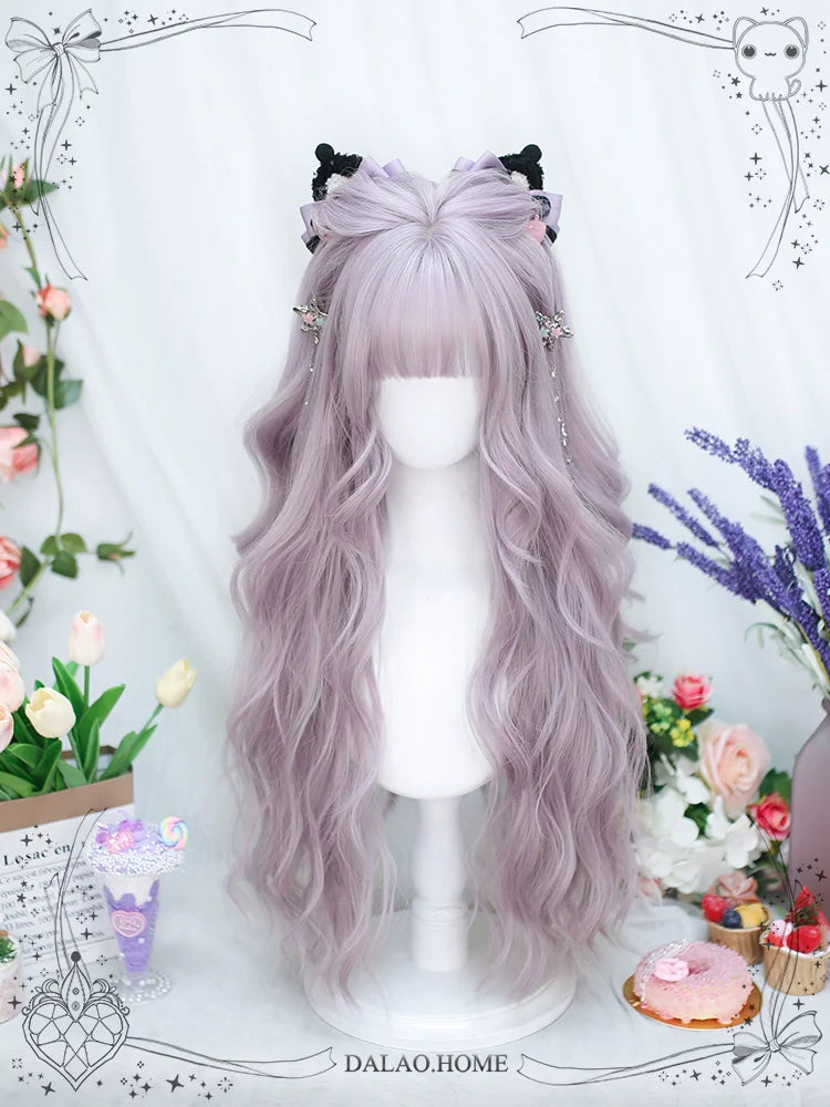 Poi Balls - Sweet Lolita Wig Long Curly Purple Wigs - image 4