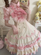 Cream Fondant Sweet Retro Six-Panel Lolita JSK and Accessories - image 3