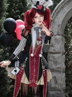 Gothic Lolita Jacquard Dress with Pointed Tail Hem and Accessories - image 9