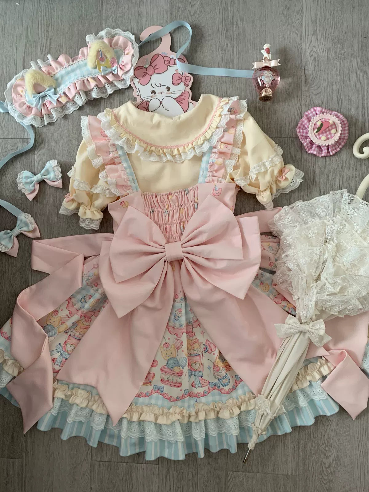 Sweet Cat Fruit Candy - Sweet Lolita Dessert Printed JSK Dress, Bows & Ruffles and Accessories - image 4