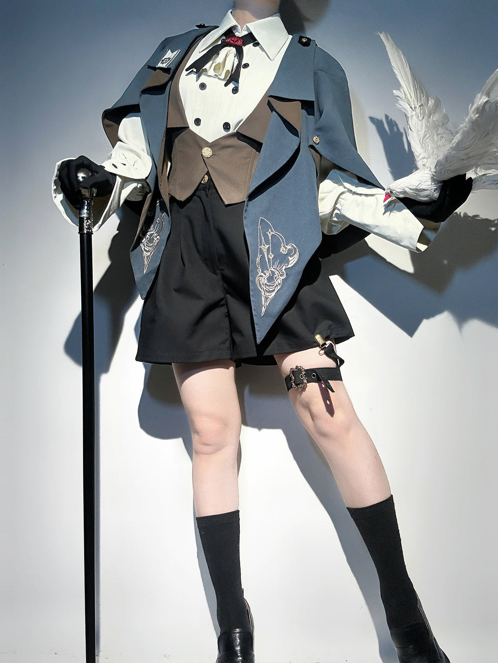 Narrative Poem - Ouji Lolita Shorts Suit with Shirt Cape and Vest - image 1