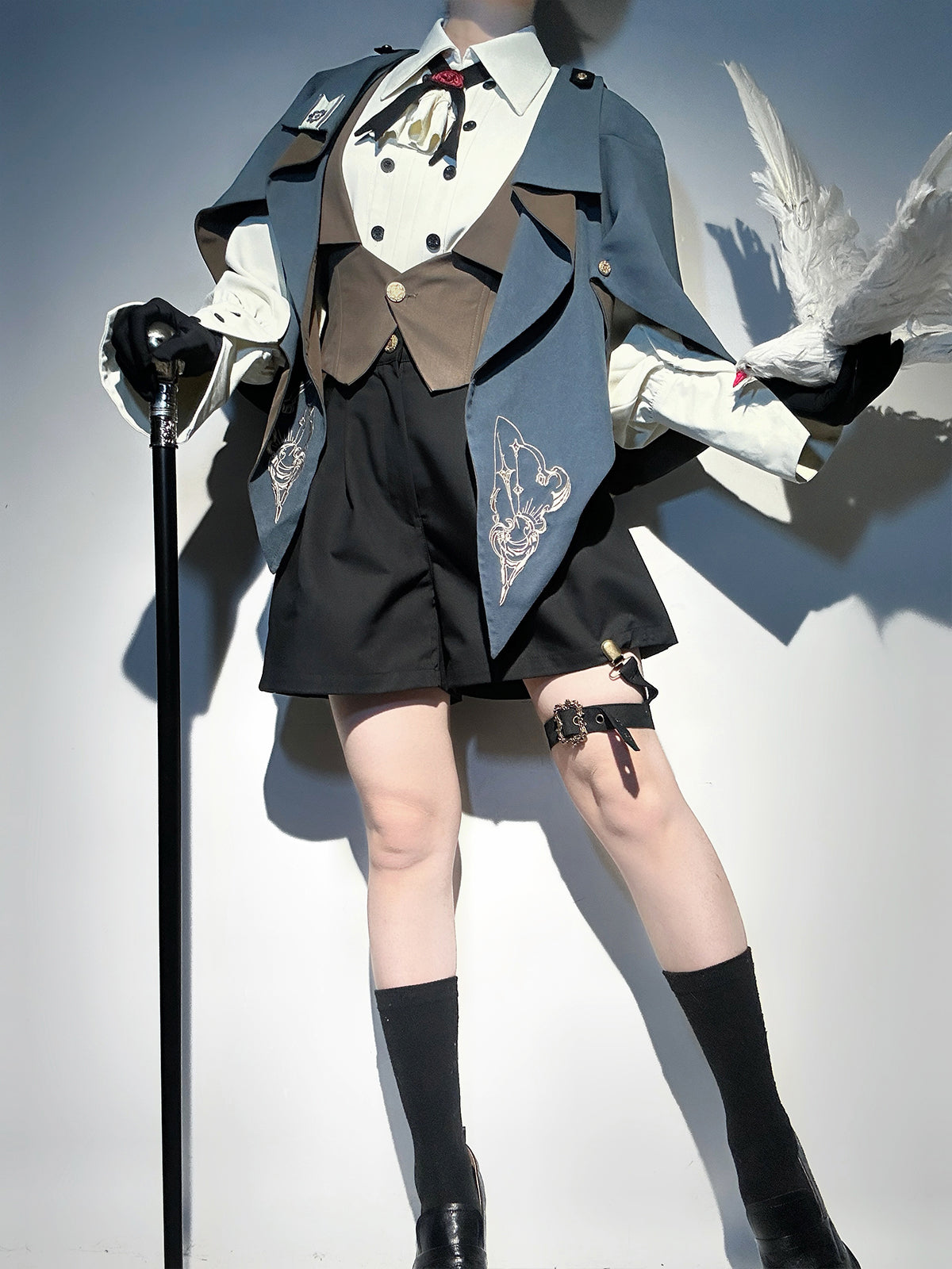 Narrative Poem - Ouji Lolita Shorts Suit with Shirt Cape and Vest - image 1