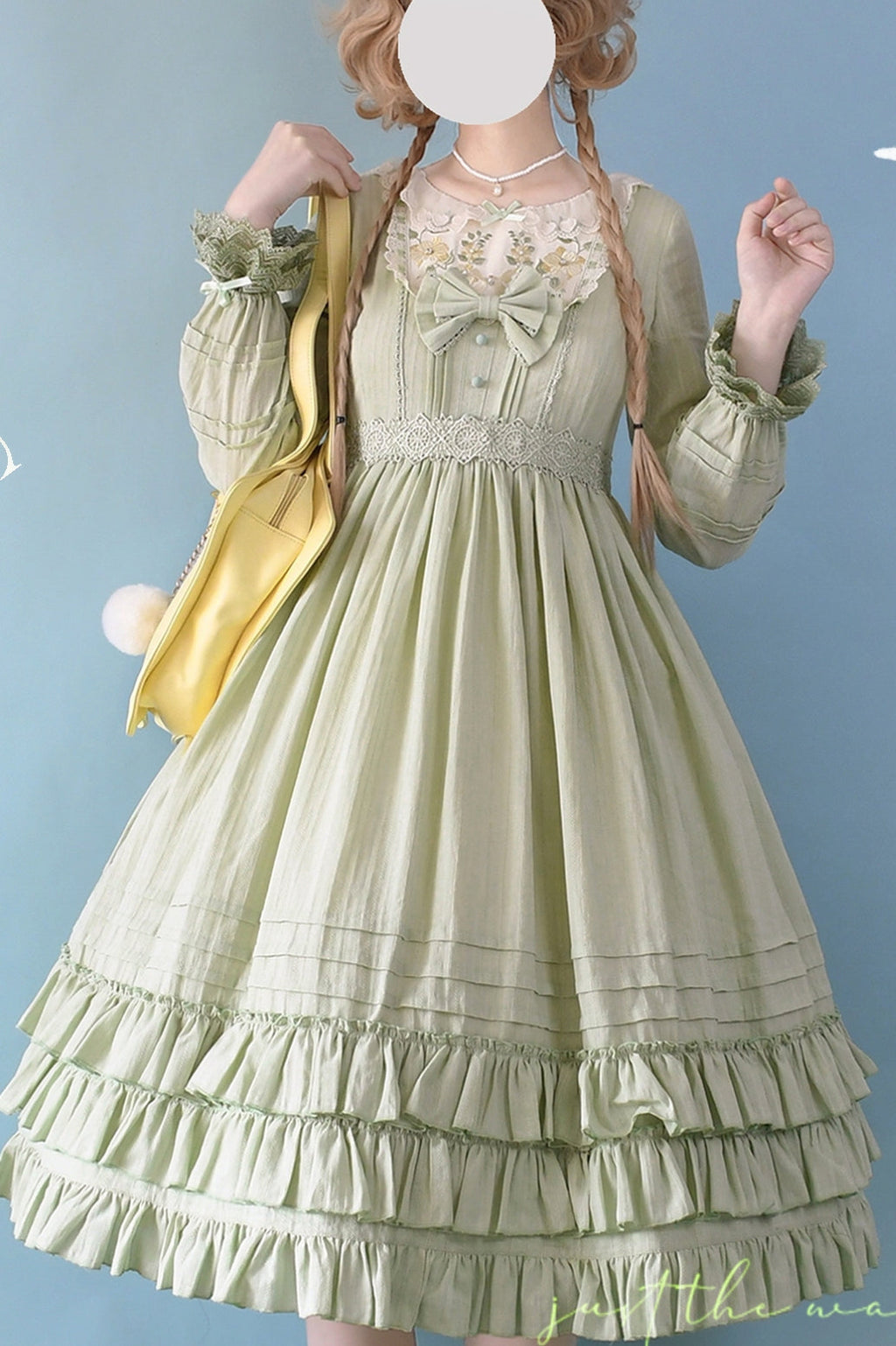 Nerry - Sweet Lolita Embroidered OP Dress Multicolors - image 7