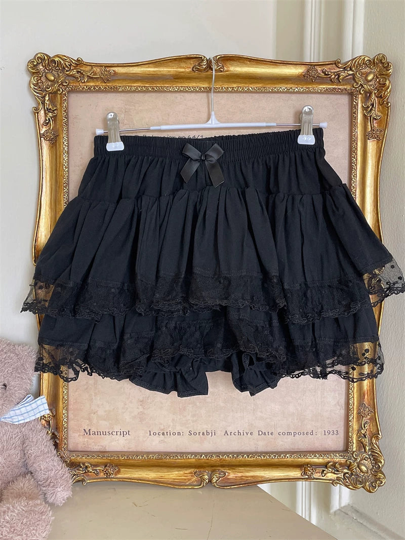 Sweet Lolita Cotton Bloomers, Lace Polka Dot Hem - image 8