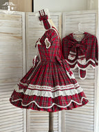 Plaid Petal Bunny - Old School Lolita Plaid OP Dress, Petal-shaped Hem - image 38
