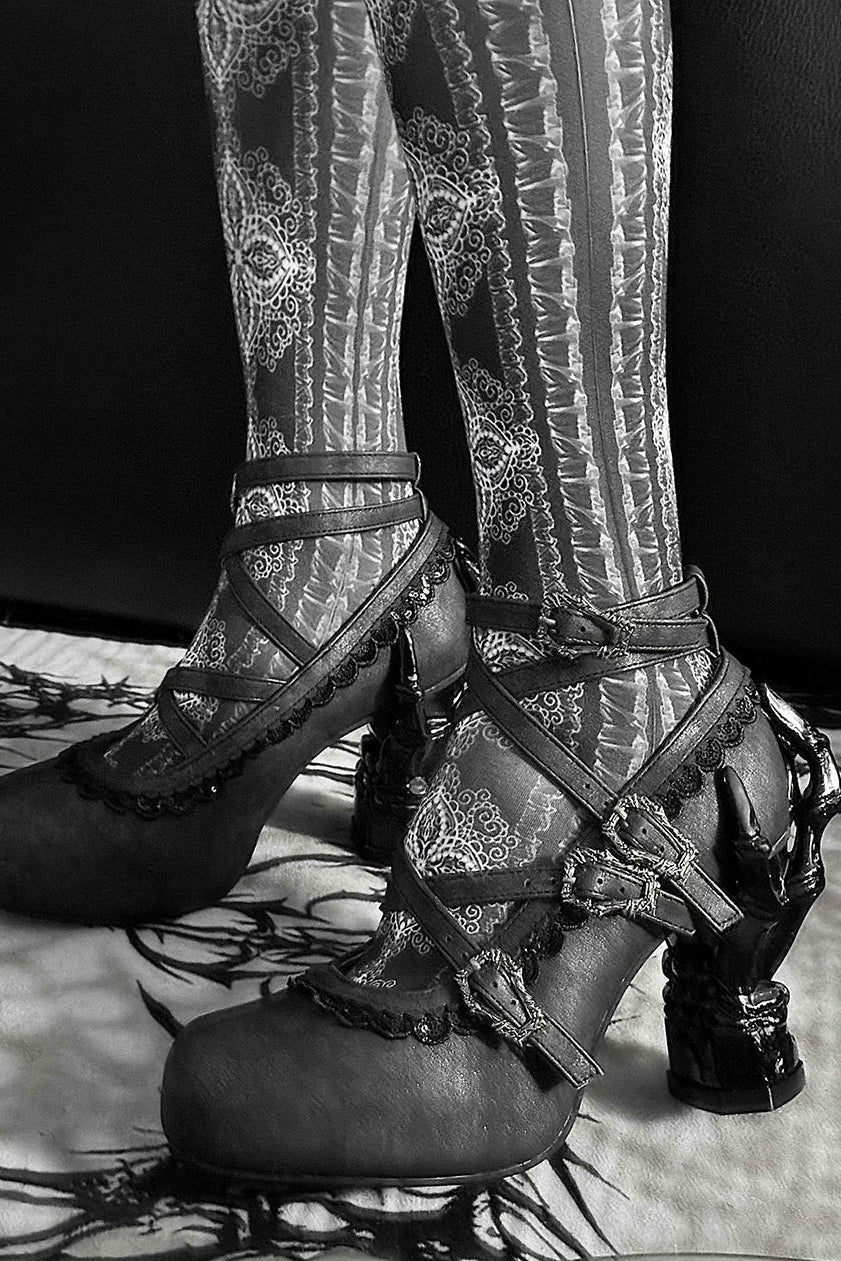 Sacred Bone Diary - Skeletal Hand Gothic Lolita Heels - image 1