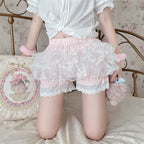 Cotton Lolita Bloomers, Ruffled Hem Cake Safety Shorts - image 13