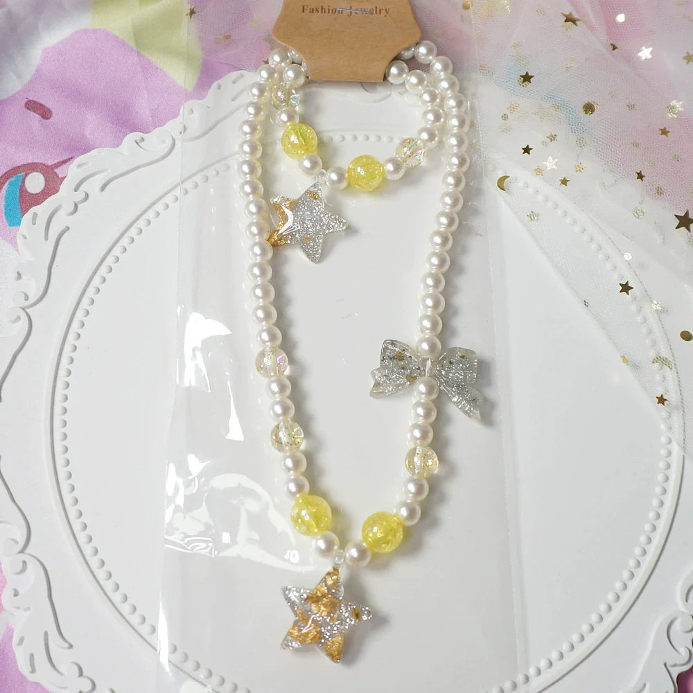 Kawaii Lolita Gradient Necklace and Bracelet Set - image 1