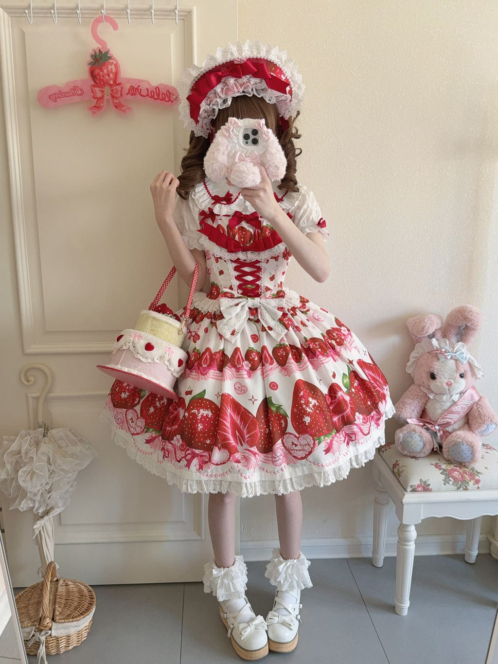 Strawberry Tale Sweet Lolita Strawberry Print JSK - image 11