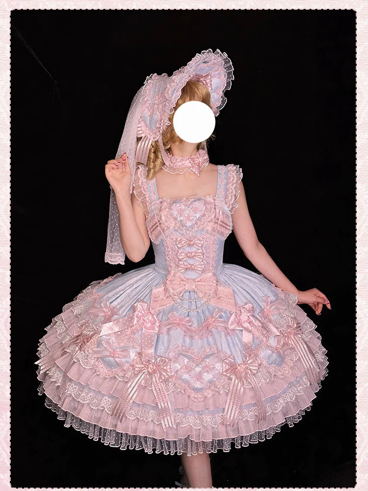 Heart of Love - Sweet Lolita Wedding JSK, Bow Details - image 4