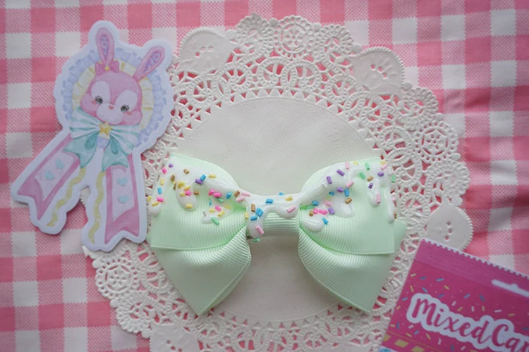 Handmade Sweet Lolita Cream Cake Bow Hair Clip - image 13