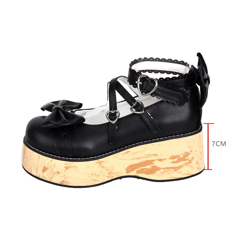 Princess Lolita Platform Shoes, Wood Grain Sole - image 4