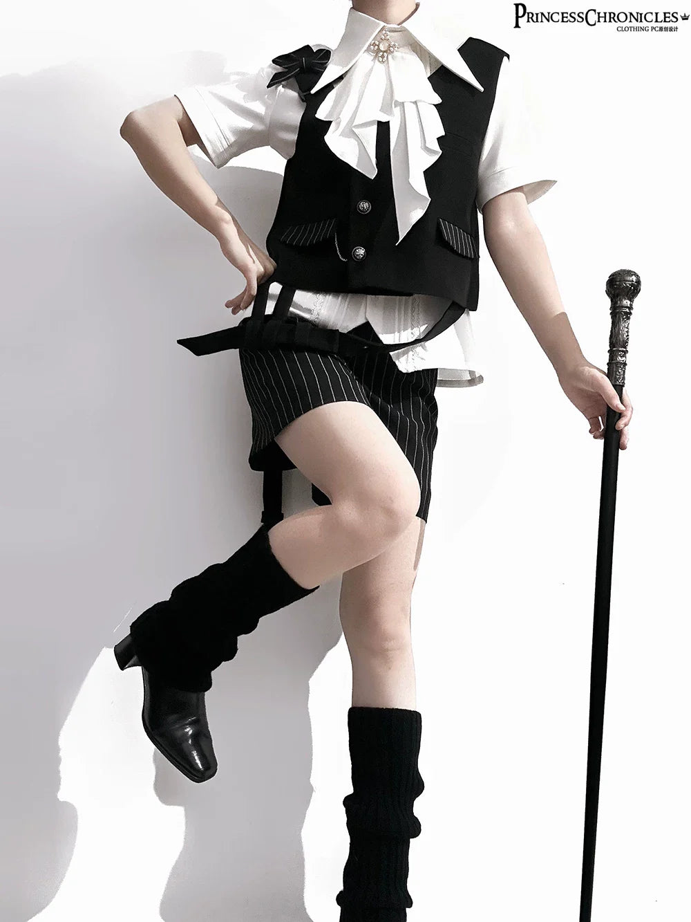 The Dawn of Arrival - Ouji Lolita Fitted Blouse with Detachable Jabot - image 9
