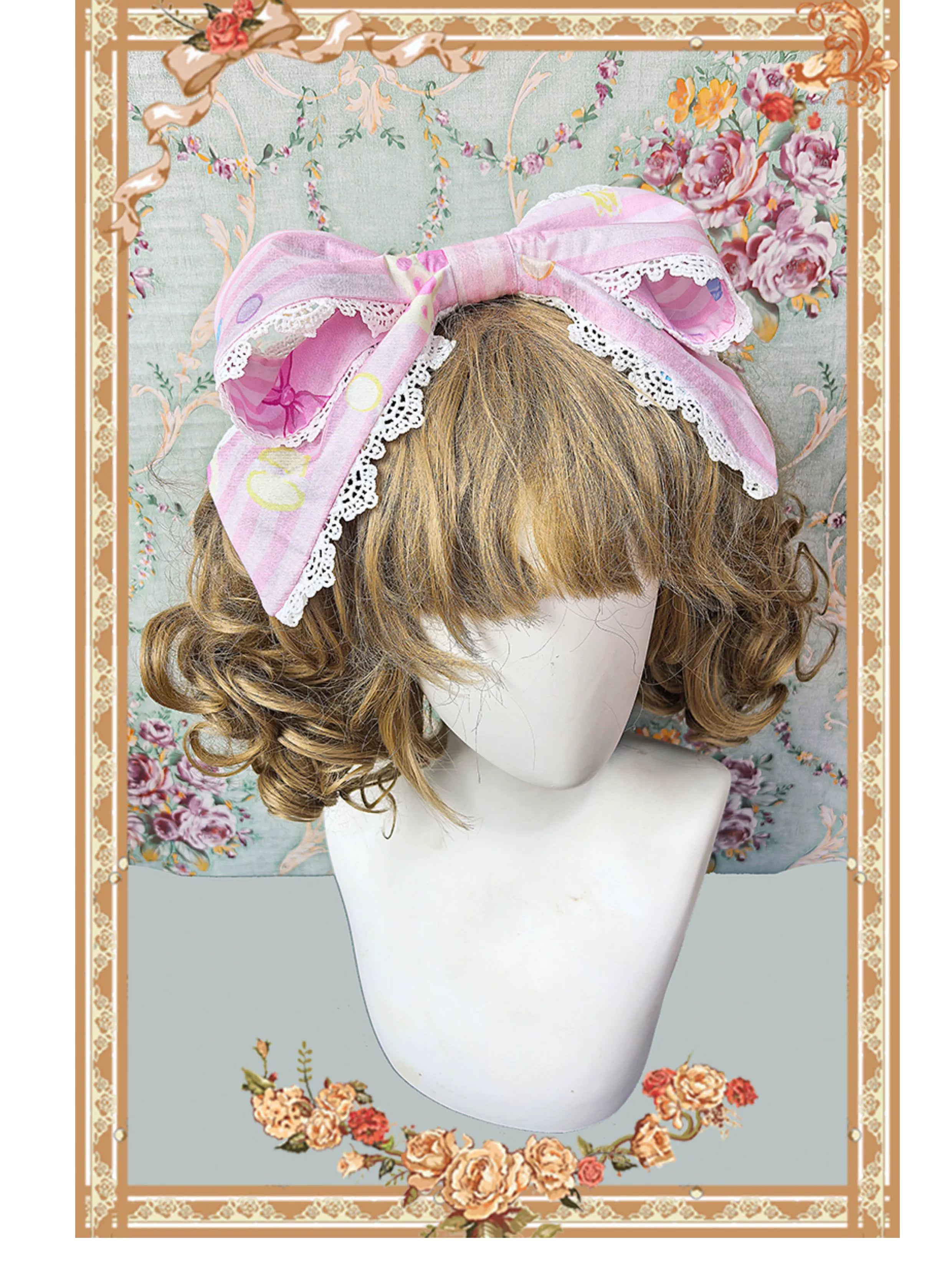 Macaron Dolly House - Sweet Lolita OP Printed Dress, Side Zipper and Accessories - image 12