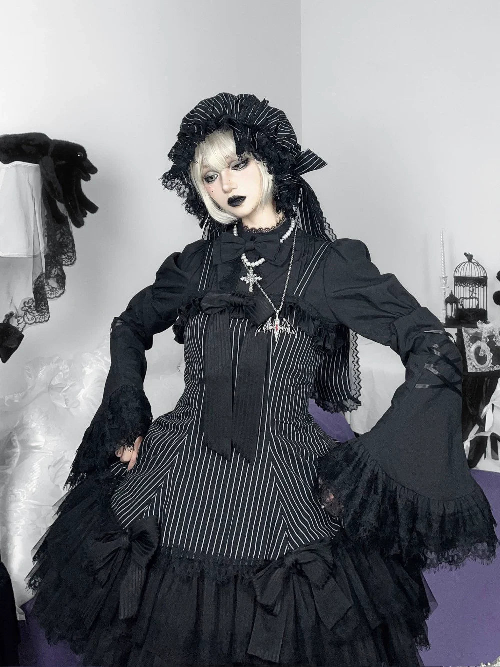 Bunny Fantasy Gothic Lolita JSK Dress and Princess Sleeve Shirt - image 28