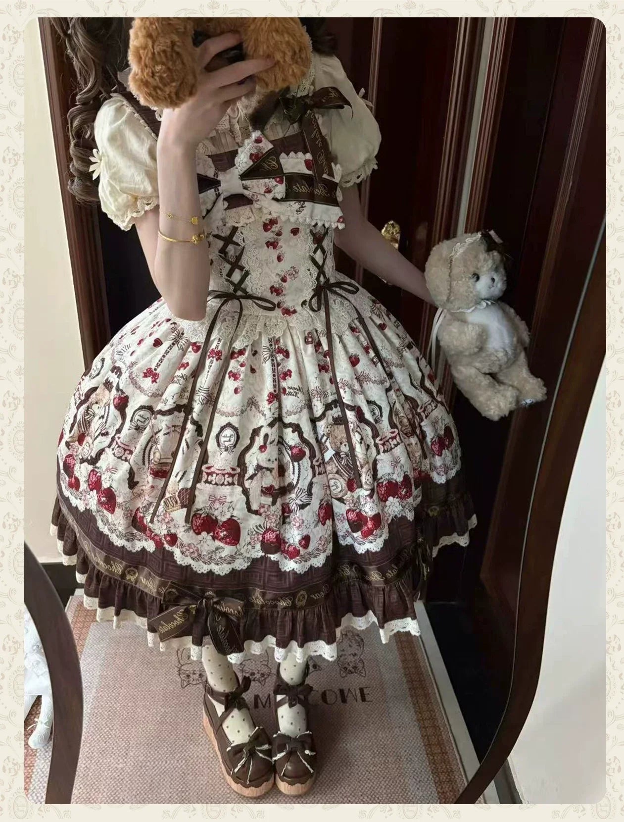 Cookie Treasure Box - Sweet Lolita Dessert Printed JSK Dress with Ribbon Bows - image 12