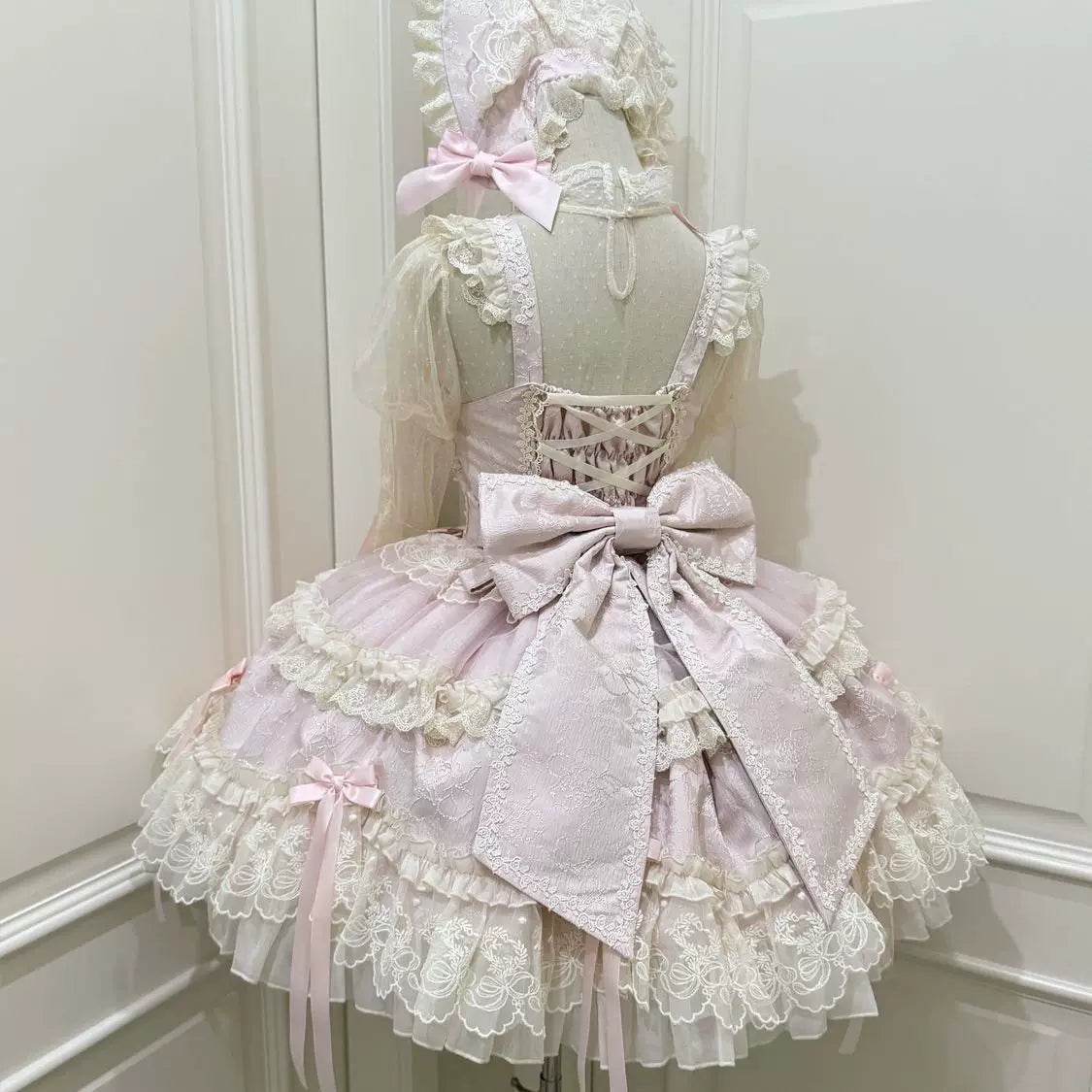 Blooming Love - Ballet-inspired Sweet Lolita JSK Dress, Lace & Bows - image 5