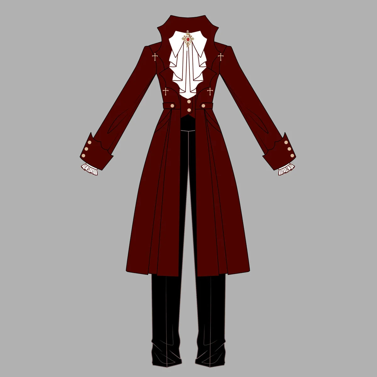 The Legend of Dracula - Gothic Ouji Lolita Winter Coat Set - image 18