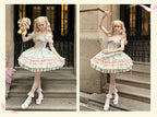 Lotus Crossing - Sweet Lolita Tiered Hem JSK Dress with Satin Bow and Accessories - image 22