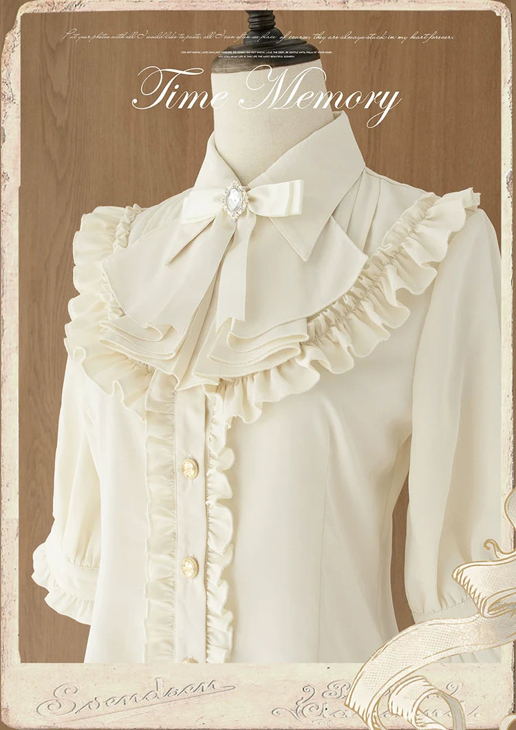 Earl Girl - Chiffon Classic Lolita Shirt, Mid-Length Mutton Sleeves - image 30