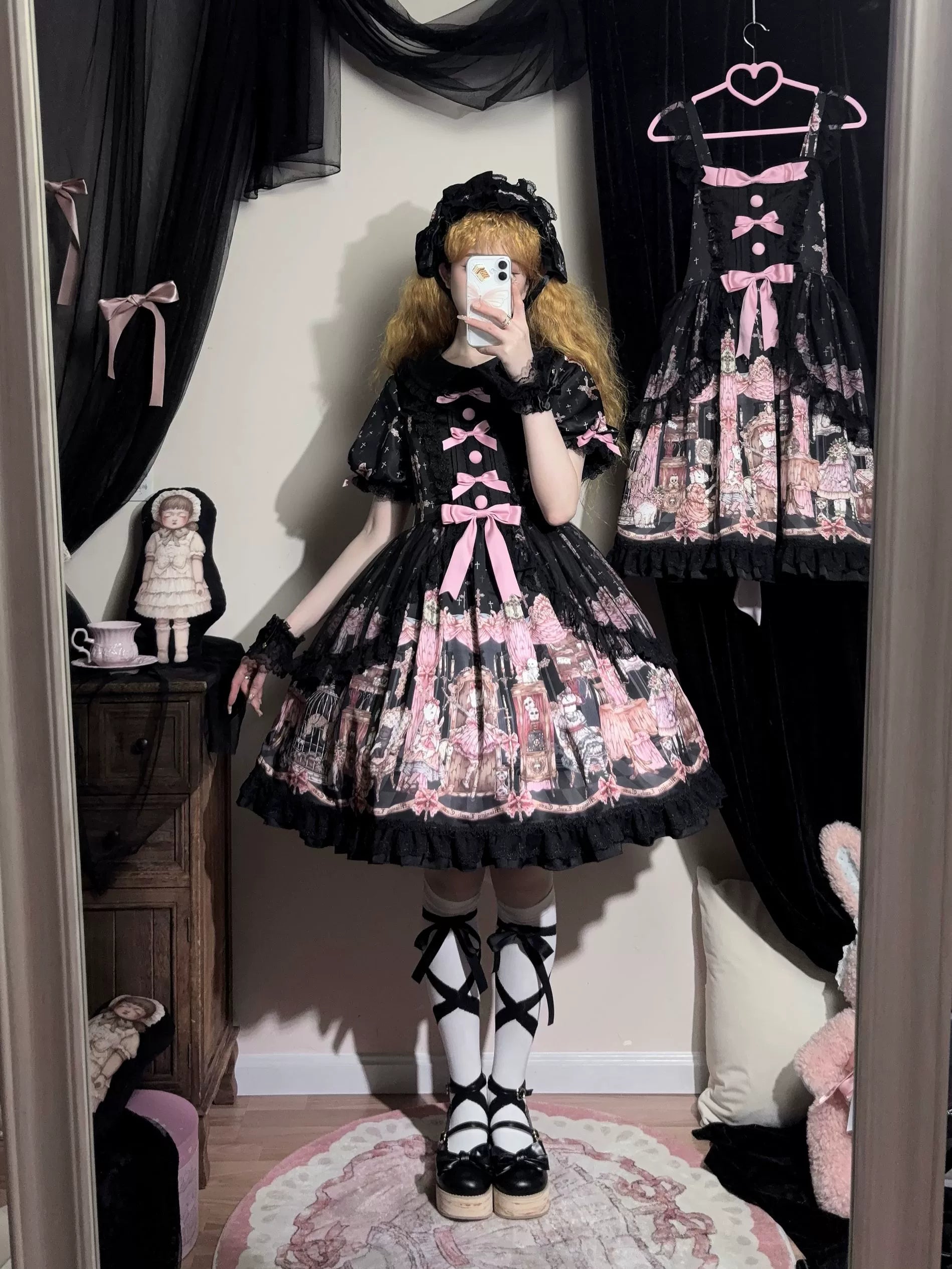 Missing Lamb Case - Gothic Lolita Dress Set with Sheep Prints - image 2