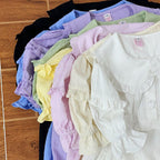 Plus Size Lolita Shirt Solid Color Short Sleeve Blouse - image 1