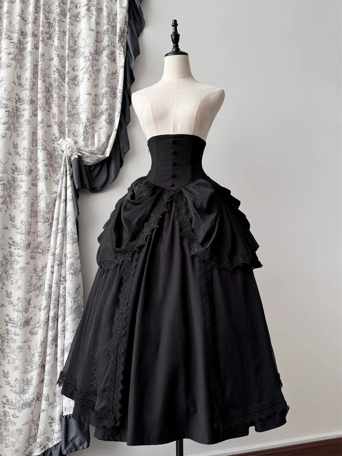 Dreaming Gothic Lolita Fishbone Long Skirt - image 1