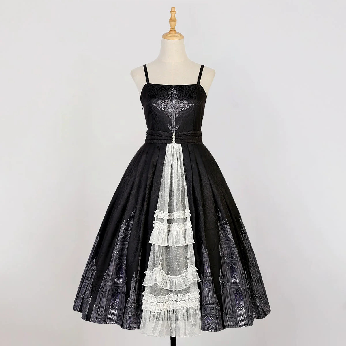 Silent Church - Gothic Lolita JSK Dress Printed Dress Thin Shawl Set - image 29