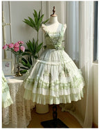 Green Grape - Embroidered Country Lolita OP Dress, Tiered JSK and Accessories - image 25
