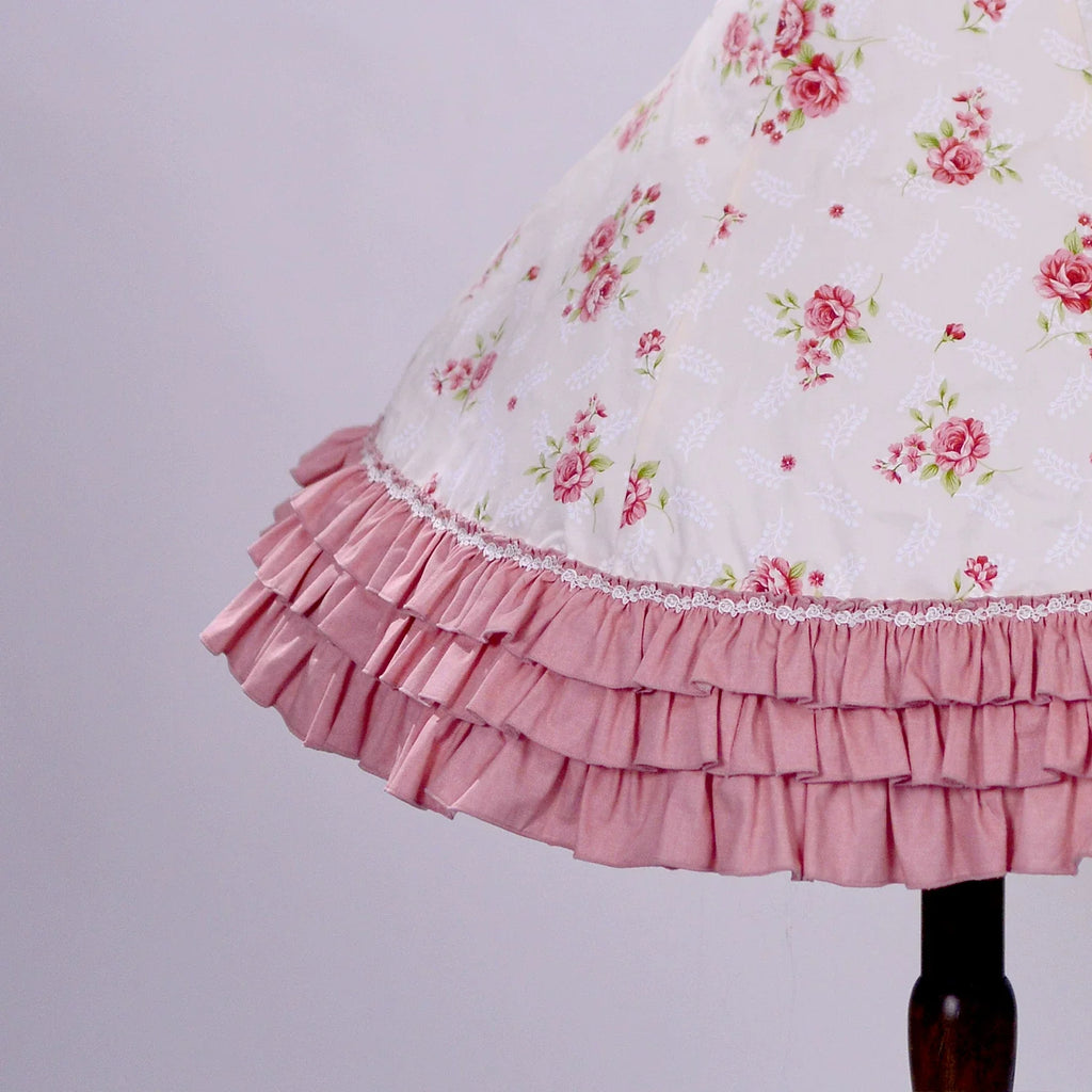 Rose Spring Romance - Cotton Old School Lolita JSK Dress, Floral Print - image 11