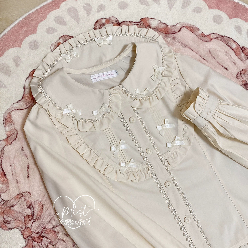 Sweet Lolita Blouse Doll Collar Shirt with Bubble Sleeves - image 34