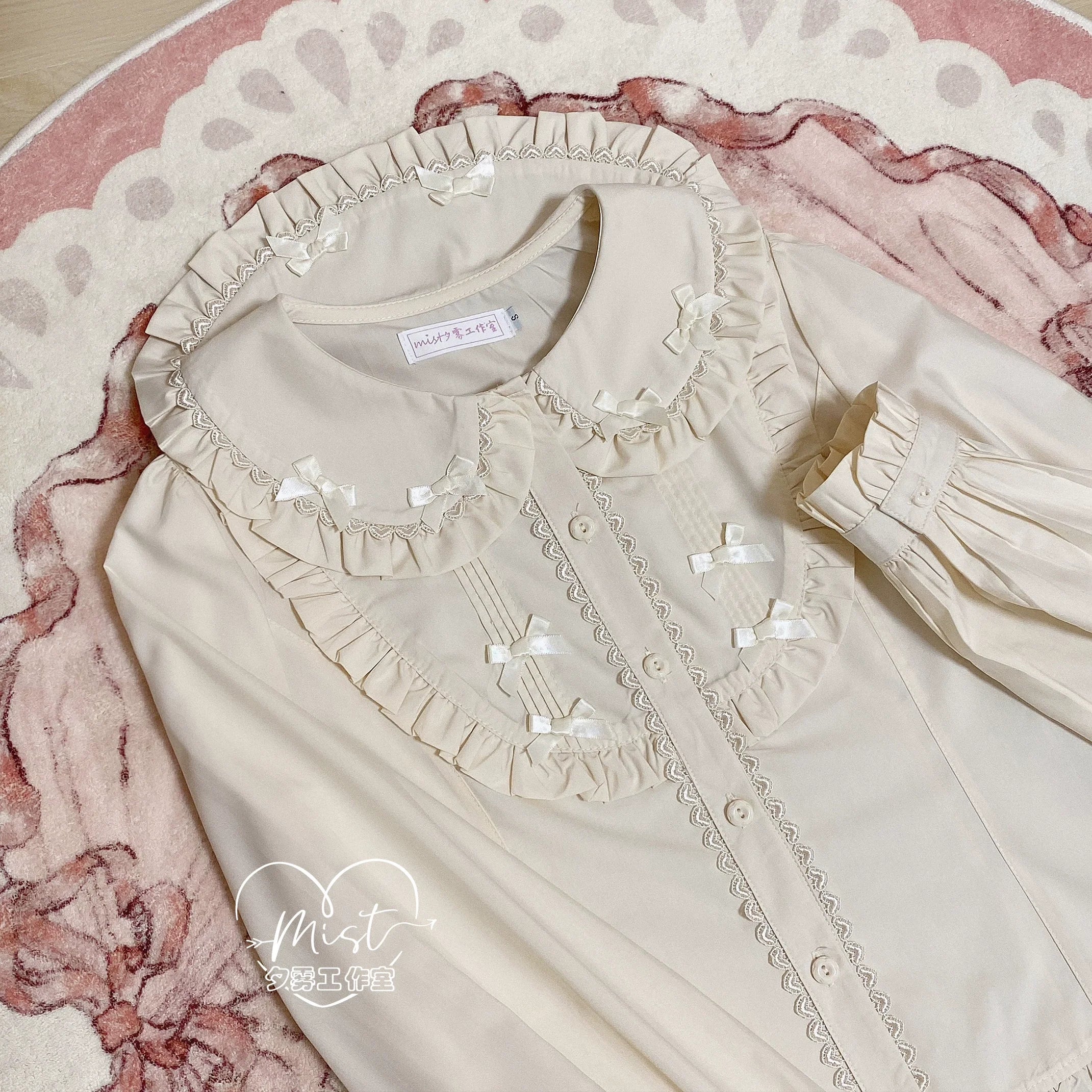 Sweet Lolita Blouse Doll Collar Shirt with Bubble Sleeves - image 34