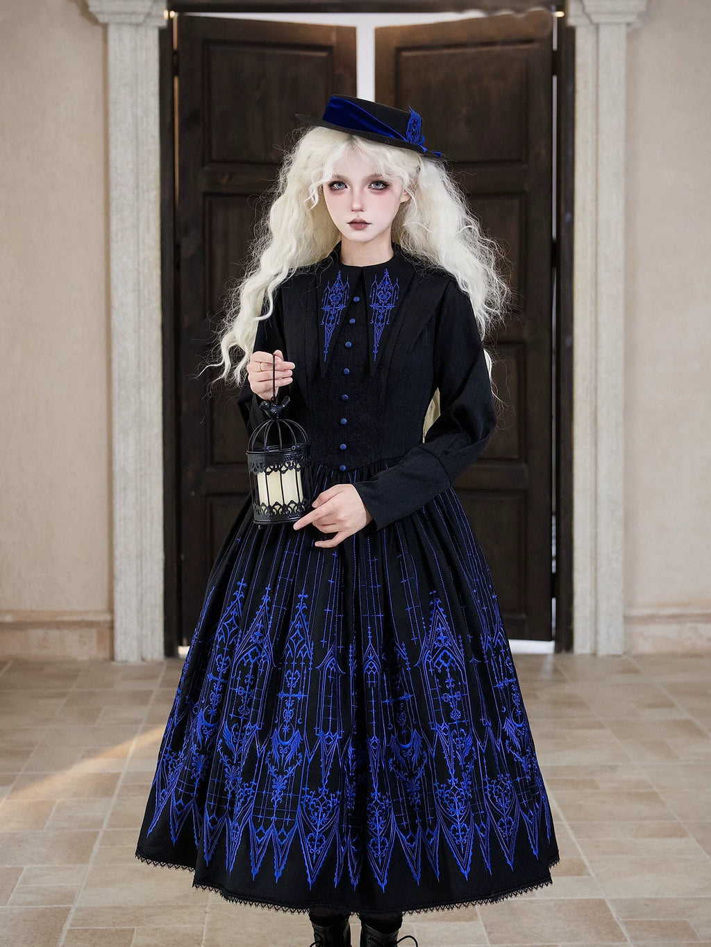 Dream Window - Gothic Lolita Church Embroidery OP Dress, Back Zipper - image 4
