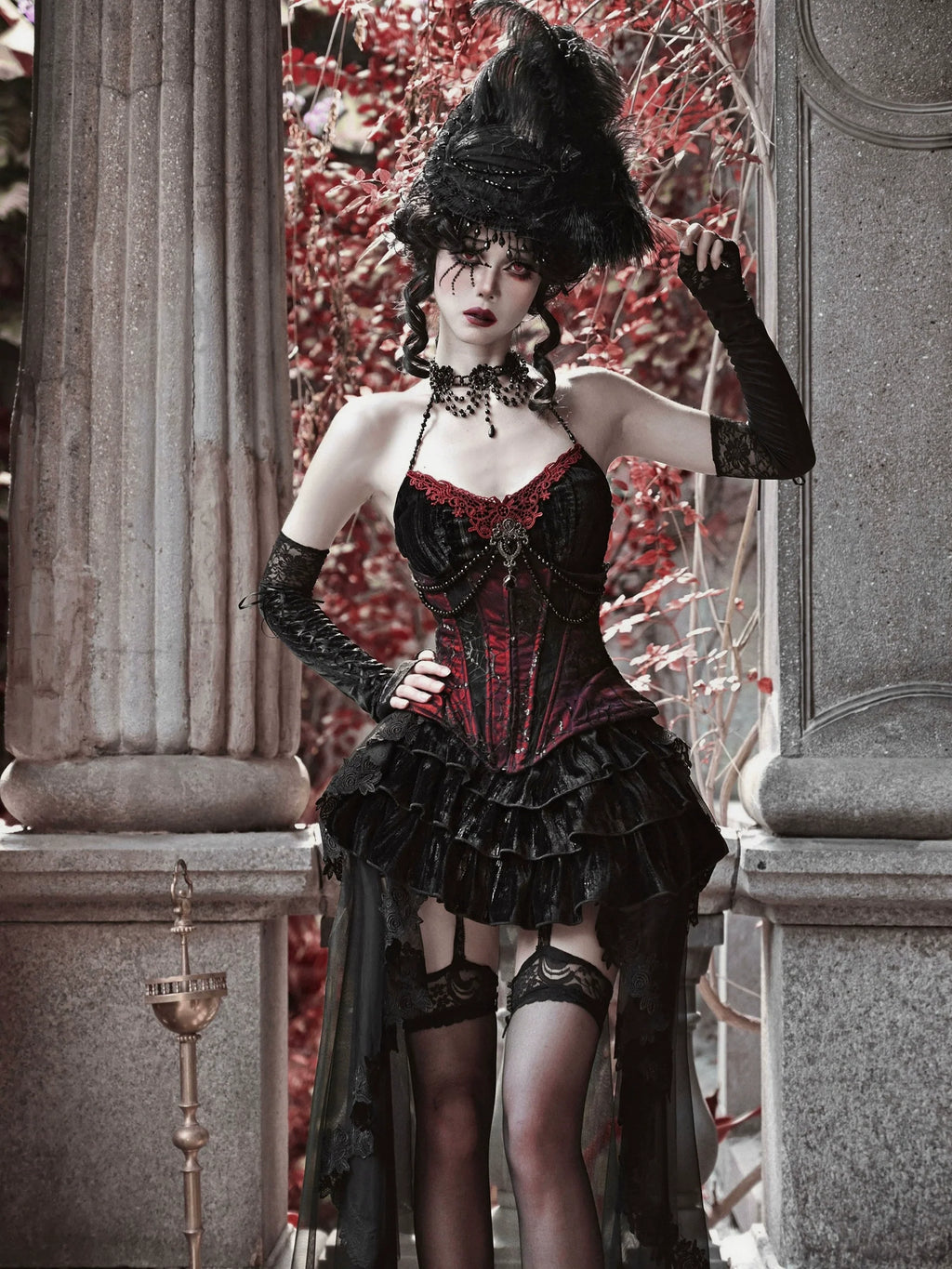 Duchess - Velvet Gothic Lolita Dress, Corset & Skirt - image 1